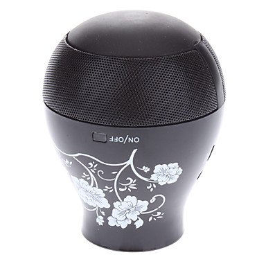 TOPAA 中国製花瓶デザイン マイクロSDスピーカー ミニUSBポート/3.5mmプラグ付き (ブラック)