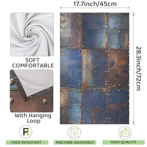 Torchon microfibre absorbant lot de 2 essuie-mains effet fer rustique