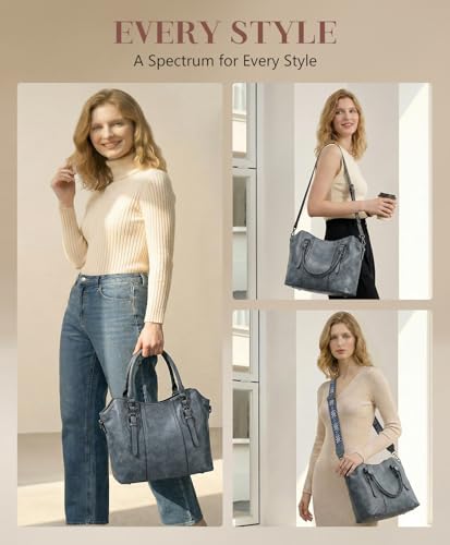 Image of VASCHY Hobo Purse for Women, Two-Strap Set, Easily Converts to Shoulder Bag, Crossbody Bag, or Tote Handbag, Travel Work Bag