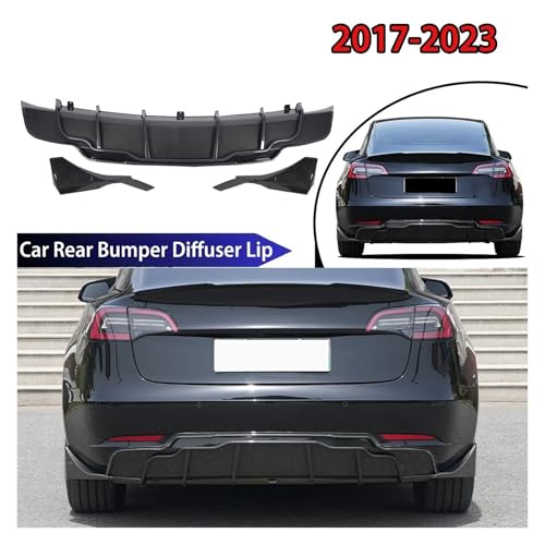 Diffuseur pare-choc arrière pour Tesla Model 3 2017-2023 look carbone - 2