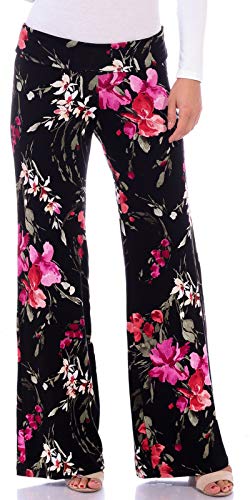 Popana Wide Leg Palazzo Lounge Pants for Women – Flowy Bootcut Casual Pants for Everyday Comfort
