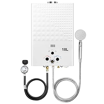 Tankless Water Heater Propane 4.74GPM 18L Outdoor Portable GasHot Water Heater Instant Propane Water Heater with Digital Display Multi-Protection for Camping Trips Boat Cabins
