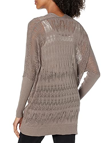 Cable Stitch Women's Oversized Lightweight Cardigan - Open Front Drop Shoulder Pointelle Stitch Knit Cover-up2