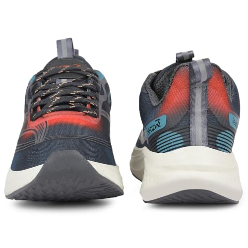 Image of Liberty Leap7x BESTIO-1E Lacing Sports Running Shoes for Men - Grey & Dark Grey | Comfortable and Durable Lace-Up Closure - Suitable for Lacing Walking, Gym, Jogging Shoes for Gents, Cushioned Footbed