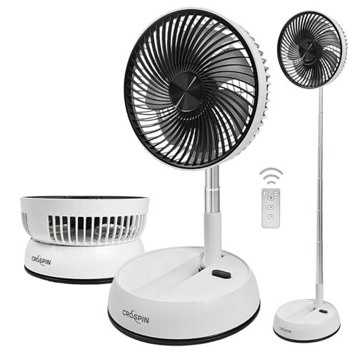 Opiniones de Ventiladores de sobremesa - los más vendidos. 45 CROSPIN Ventilador Portatil Plegable Recargable de 10 pulgadas, 10000mAh Ventilador con Control Remoto, ventilador Silencioso oscilante que funciona de 180°, Altura Ajustable 93CM...