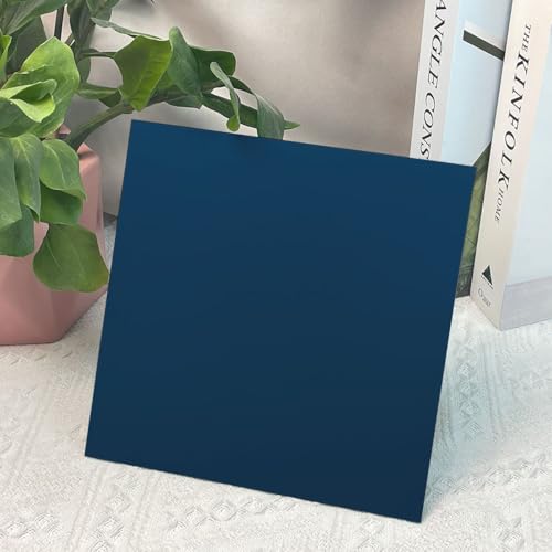 Image of 2 Pcs 12x12 Inch 1 /8 in Thickness Dark Blue Plexiglass Panel One Sided Glossy One Sided Frosted Plexiglass for DIY Items