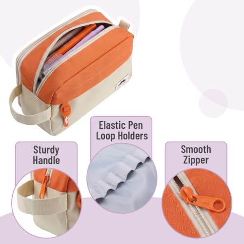 Image of Mr. Pen- High Capacity Pencil Case, Large Pencil Pouch with 3 Compartments and 2 Pockets, Large Pencil Bag with Smooth Zipper, Cute Pencil Case Pouch Organizer, School Supplies for Teens