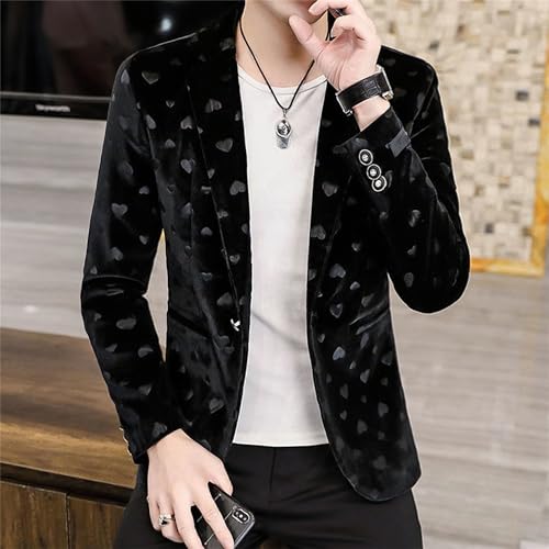 Men's Slim Fit Outwear Blazer Floral Print Autumn Suit Jacket Casual Blazer Sports Coat3