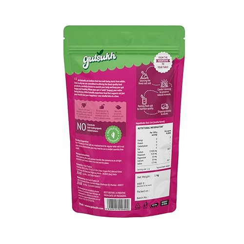 Image of Gutsukh Himalayan Pink Salt (1 kg) | Sendha Namak | Rock Salt | 84+ Minerals | 100% Natural | No Preservatives | No Chemicals | No artificial color | Unrefined