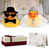Patos de Goma de Boda, Regalo Boda para Novios Incluye un par de Patos y Tarjetas, para Recuerdos de Fiesta, Regalo de Novia y Novio, Decoraciones de Fiesta
