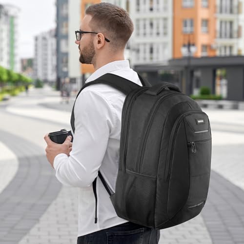 Image of BIKROD Backpack for Men and Women, School Backpack for Teens | Black Backpack for Boys Fits 15.6 Inch Laptop, Water Resistant Travel College Bookbag