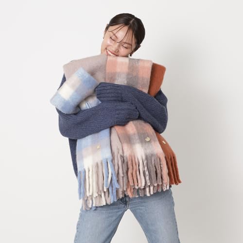 PAUL&JOE ACCESSOIRES(ポールアンドジョー アクセソワ) ボリュームマフラー ウール混 無地 チェック 52168 52169 の商品画像 6