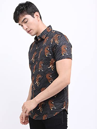 Image of KETCH Men Slim Fit Printed Half Sleeve Shirt