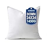 MIULEE 24x24 Down Alternative Pillow Insert Euro Decorative Throw Pillow 24 x 24 Inch Body Bed Sleeping Ultra Soft Fluffy Form for Sofa Couch Bed