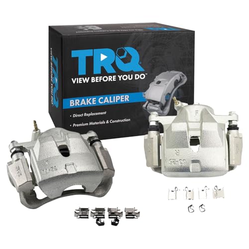 Image of TRQ Front Brake Caliper Set Zinc Coated Brackets Hardware Compatible with 2010-2012 Lexus HS250h 2008-2015 Scion xB 2012-2017 Toyota Prius V 2011-2018 Toyota RAV4