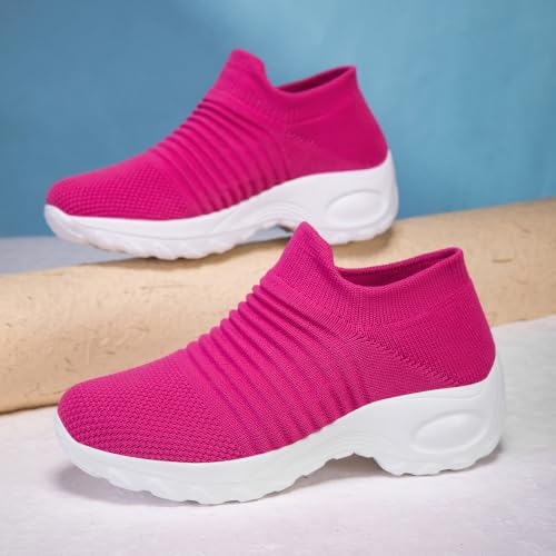 Image of Non Slip Work Shoes Women, Slip On Sneakers Women,Work Shoes Walking Gym Nurse Mesh Casual Fashion Sneakers Comfort Breathable Lightweight