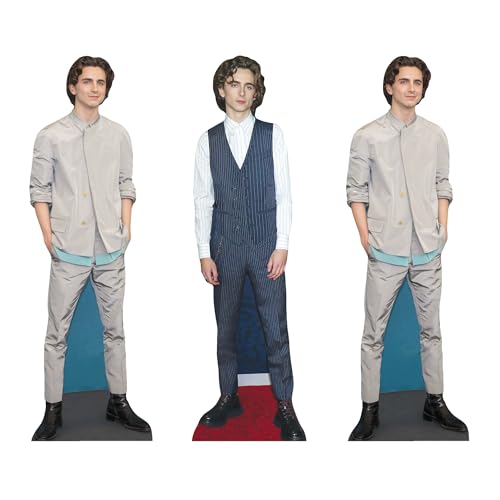 Star Cutouts CS1195 Timothee Chalamet T Shelf Top Cardboard Cutouts Height 31cm - Ideal for Movie Theme Parties Birthdays & Fans Room Decorations & Events