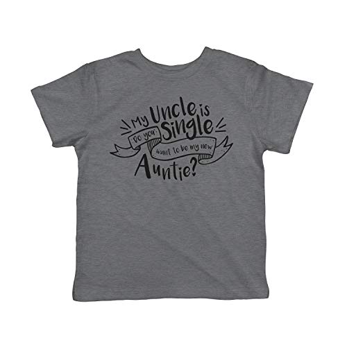 Toddler My Uncle is Single T Shirt Cute Sarcastic Family Tee for Kids Funny Kids Shirts Uncle Apparel for Toddler Cool Sarcastic Apparel Childrens Graphic Dark Grey 2T