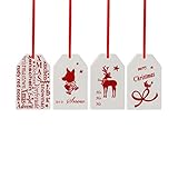 Zum Sammeln und Verschenken Merry Christmas Nordic Red Anhänger eckig Set 4