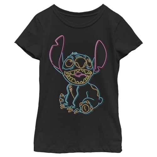 Disney Lilo Stitch Fill Girl's Solid Crew Tee