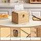 KIRIGEN Holzrezeptbox mit Karten und Unterteilungen Rezeptkartenbox Holzrezeptkartenschutz Rezepthalterbox mit ca. 100 Karten 12 Unterteilungen natürliche Farbe