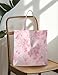 ignytiger Pink Floral Flower Canvas Tote Bags For Women, Pink Reusable Grocery Bags Shopping Bags