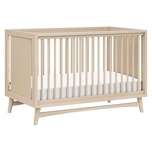 Image of Babyletto Peggy 3-in-1 Convertible Crib with Toddler Bed Conversion Kit in Taupe, Greenguard Gold Certified