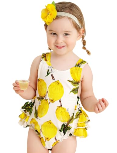 Image of PrinceSasa Baby Girl's Floral Print Ruffles Romper Summer Clothes