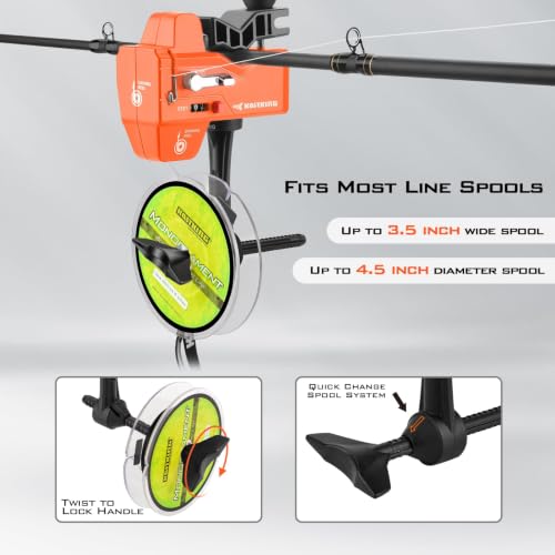 Image of KastKing Kalibrate Fishing Line Spooler, Line Counter & 5 inch Braid Scissors | No Line Twist, Easy to Use, Fits Spinning & Baitcasting Reels, Durable Polymer, Fishing Gears and Gifts for Men