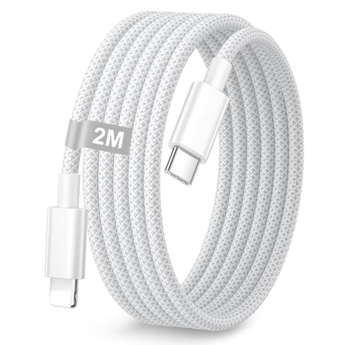 Image of Verilux PD 27W Type C to Lighting Cable for iPhone 14 /13 /12 Series, 2M /6.6Ft Lighting Cable 8 Pin Nylon Braided with 480Mbps High Speed Data Transfer, Support for iPhone, iPad, iMac, AirPods