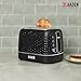 Haden Starbeck 2 Slice Wide Slot Stainless Steel Toaster with Adjustable Browning Control & Non-Slip Feet, Black & Chrome