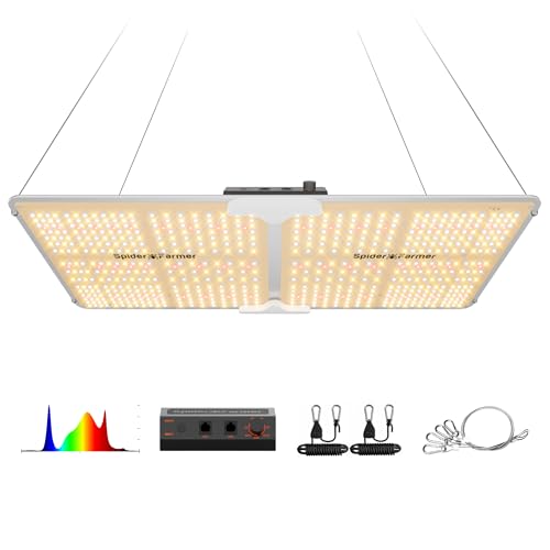 LED Pflanzenlampe 552 LED Vollspektrum 200W Sonnenlichts Pflanzenlicht E27 Led Grow Lampe für Zimmerpflanzen, Hydrokultur Gewächshaus Sukkulenten GemüSe und Blumen 18 Spider Farmer SF2000 200W Grow Lampe LED Pflanzenlampe, Verbesserte LEDs, Dimmbares Vollspektrum mit hoher PPFD, Tiefe Lichtdurchdringung für Sämlinge, Gemüse & Blüte in 60x120cm Anzuchtzelt