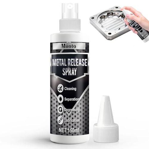 Miioto Spray Silicona, Lubricante de Silicona, Spray Desmoldeante, spray silicona Adecuado Como Agente Desmoldeante, Protector de Plásticos, Caucho y Metales, Previene Eficazmente la Adhesión, 150ml