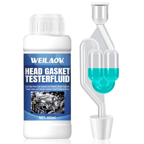 WEILAOK Head Gasket Test Kit Head Gasket Tester Combustion Leak Tester Kit Includes Leak Detection Tool for Head Gasket Failure Engine Leak 100ml