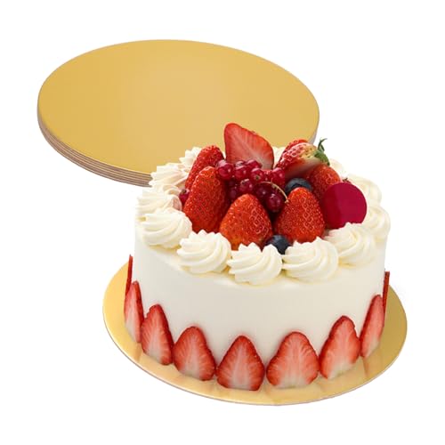 HAKIDZEL 6Pcs Decorative Cake Boards Cake Base with Non Stick Coating for Displaying Cakes Pies Tarts at Events and Parties Grease Resistant and Eye Catching
