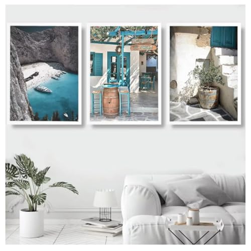 Impression sur toile Grèce pour décorer un grand mur de salon vide