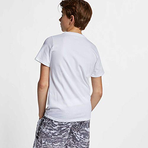 Nike Boy's Dry LBJ Number Graphic Tee (White/Black, X-Small)2