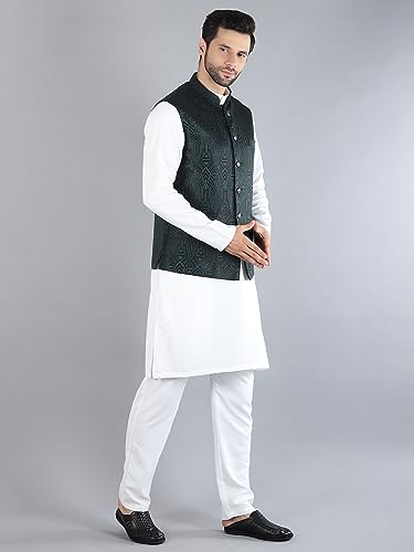 Image of Uri and MacKenzie Men's Silk Blend Kurta Pajama with Designer Ethnic Nehru Jacket /Modi Jacket