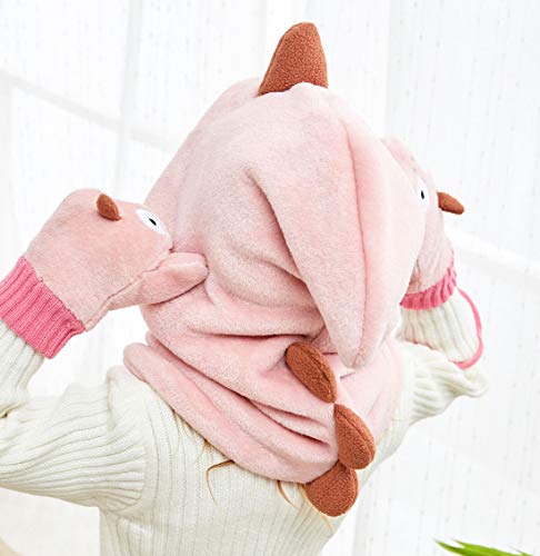 Happy Cherry - Cappello Passamontagna Bambina Bambino Inverno Berretto con Sciarpa Bambini Cappellino in Pile Protezione del Collo Cartone Animato per Sciare Ciclismo Sport all'aperto - 2-8 Anni - Image 3