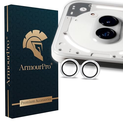 Image of ArmourPro Camera Rings Tempered Glass for Nothing Phone 2A, Tough HD Individual Aluminum Alloy Rings 9H Camera Cover, Scratch-Resistant,Camera Lens Protection| Silver, 1 Pack