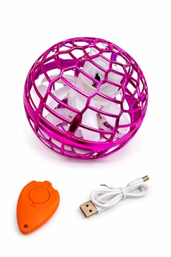 Image of Magic Flying Orb Spinner Toy for Kids - Pink Color | Hand Sensor Rechargeable LED Flying Ball | Hover Drone Boomerang Spinner Toy for Boys & Girls 6-12 Years (Pink)