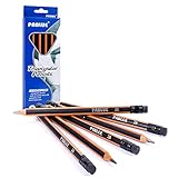 PABLUE Fat, Thick, Strong Triangular Presharpened 2B Pencils, Jumbo Wood Pencils with Eraser for Beg