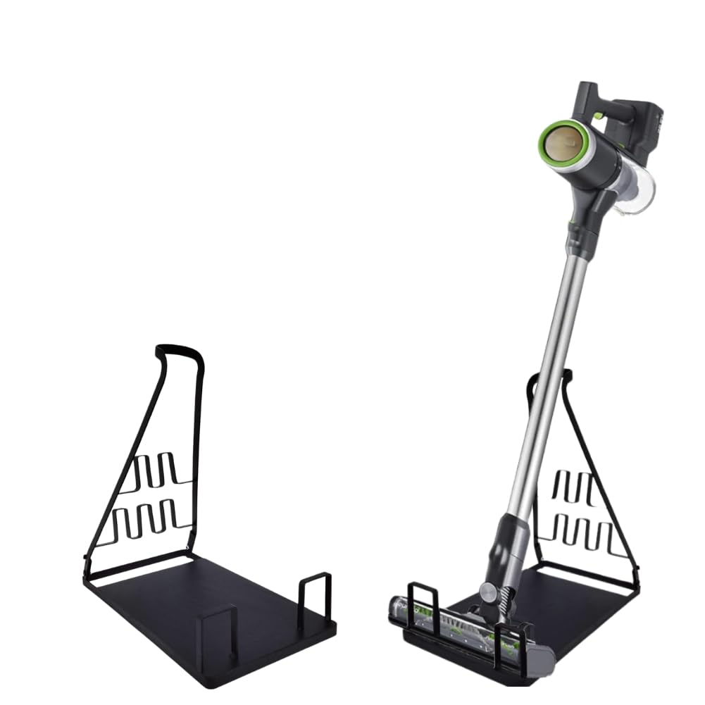 EZ SPARES No Installation Required,Vacuum Stand Frame,Accessories Storage Docking Station Holder,Metal Bracket,big base,Compatible with Dys,Eureka,tineco,dreame,Fit Most Stick Vacuum Cleaner(Black)