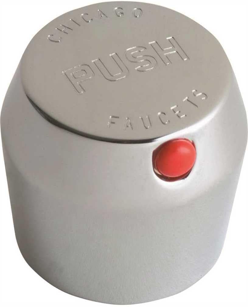 Chicago Faucets, 665-PSHJKCP, MVP Metering Handle with Push Index, Chrome