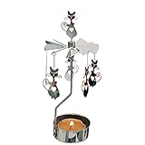 kingnero Rotary Candle Holder Spinning Candleholder Tea Light Candle Powered Carousel Small Gift (Cat)