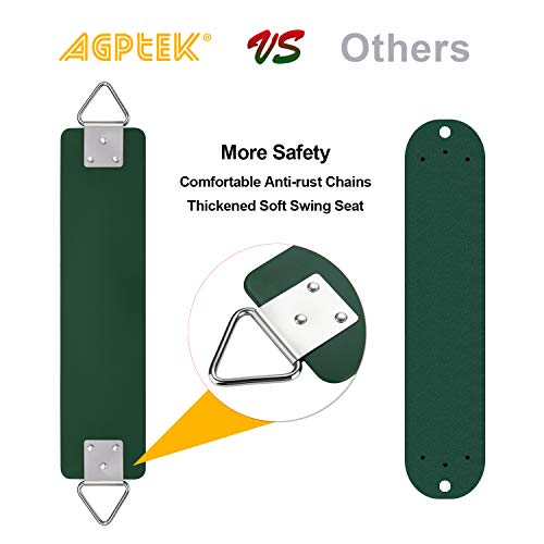 image for AGPTEK Swing Set, Seat with 66 Inch Anti-Rust Chains Thermoplastic Coa