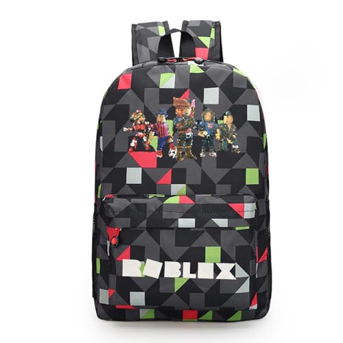 KierscEU Robllox Sac à dos de grande capacité, sac à dos d'école, sac à dos Robllox, sac à dos d'école, sac à dos pour l'école, les voyages,...
