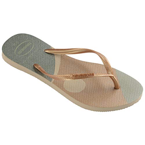 Chinelo Slim Palette Glow, Havaianas, Feminino, Areia/Dourado, 29/30