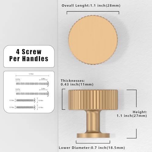 10 Pack Champagne Bronze Cabinet Knobs & Pulls.Round Kitchen Drawer Hardware