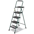 Easyzon Folding 4 Step Ladder with Tool Platform Tray Equipment Stool Ladder Lightweight for Indoor/Outdoor with Wide Anti-Slip Pedal, 330lbs Capacity
